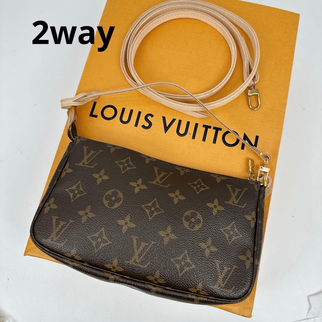 ルイヴィトン　モノグラム　ポシェットアクセソワール　ロングストラップ　2way
