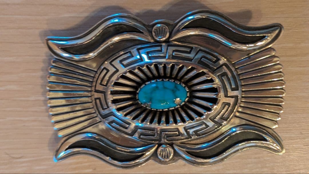 インディアンジュエリー バックル (SILVER＆ターコイズ)　ナバホ族