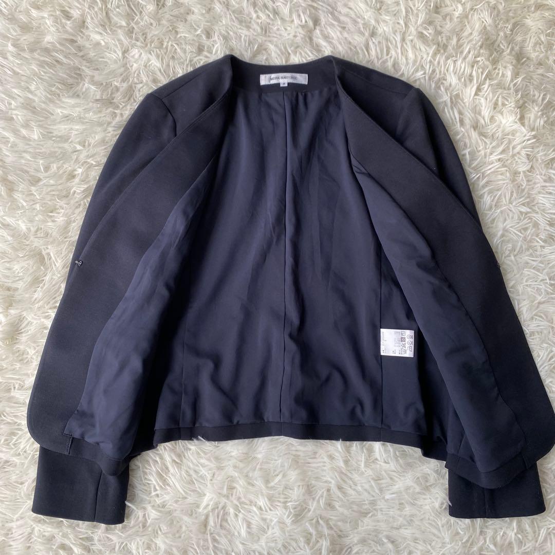 NATURAL BEAUTY BASIC ノーカラーパンツスーツ セットアップS