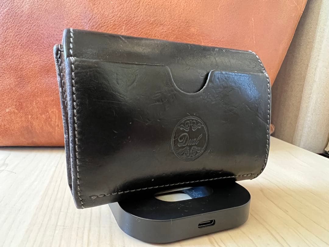 三つ折り財布兼キーケース　池之端銀革店　Dual ブラック