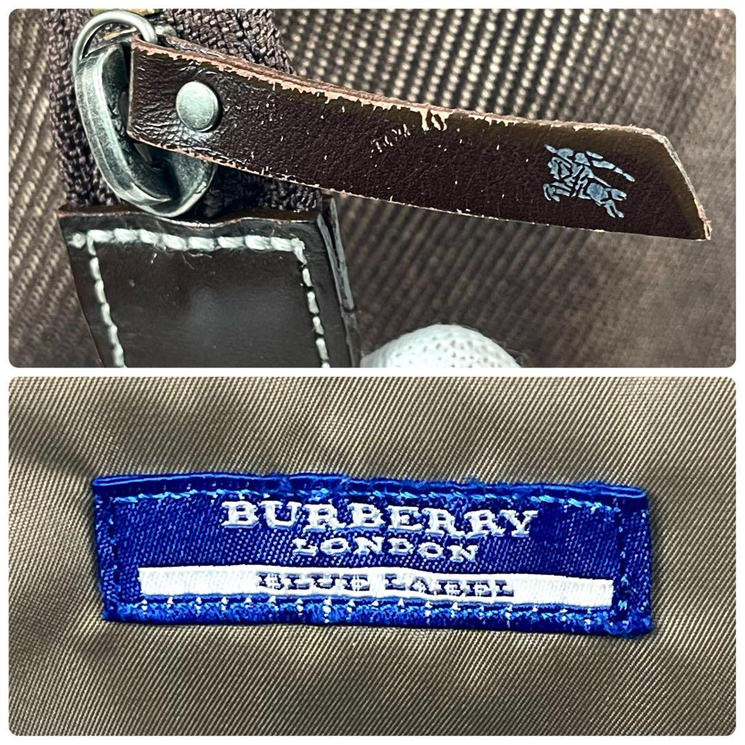 バーバリーブルーレーベル　ミニボストンバッグ　ホースロゴ　キャンバス　極美品