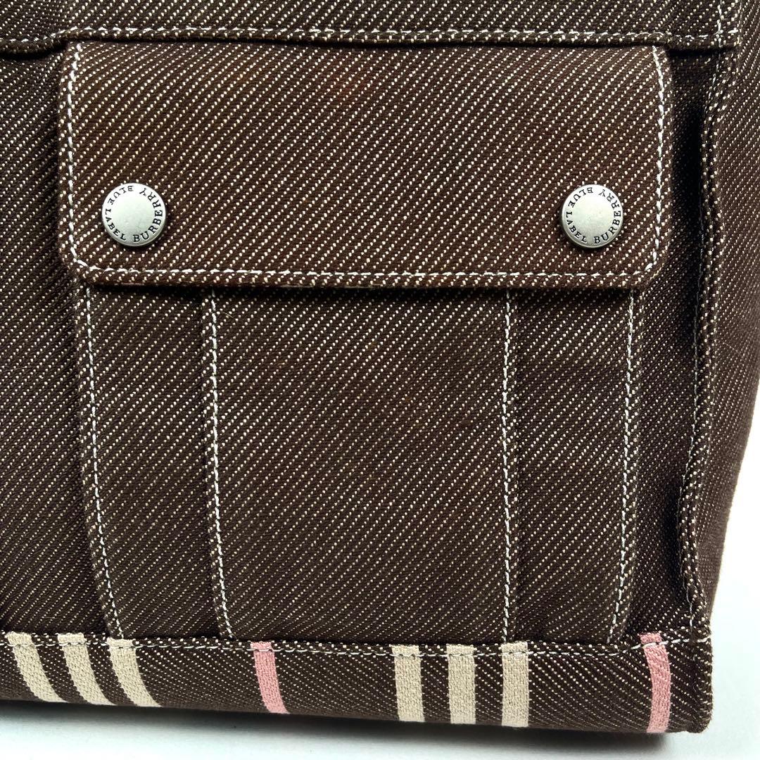 バーバリーブルーレーベル　ミニボストンバッグ　ホースロゴ　キャンバス　極美品