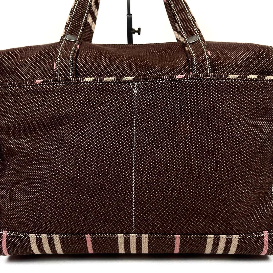 バーバリーブルーレーベル　ミニボストンバッグ　ホースロゴ　キャンバス　極美品