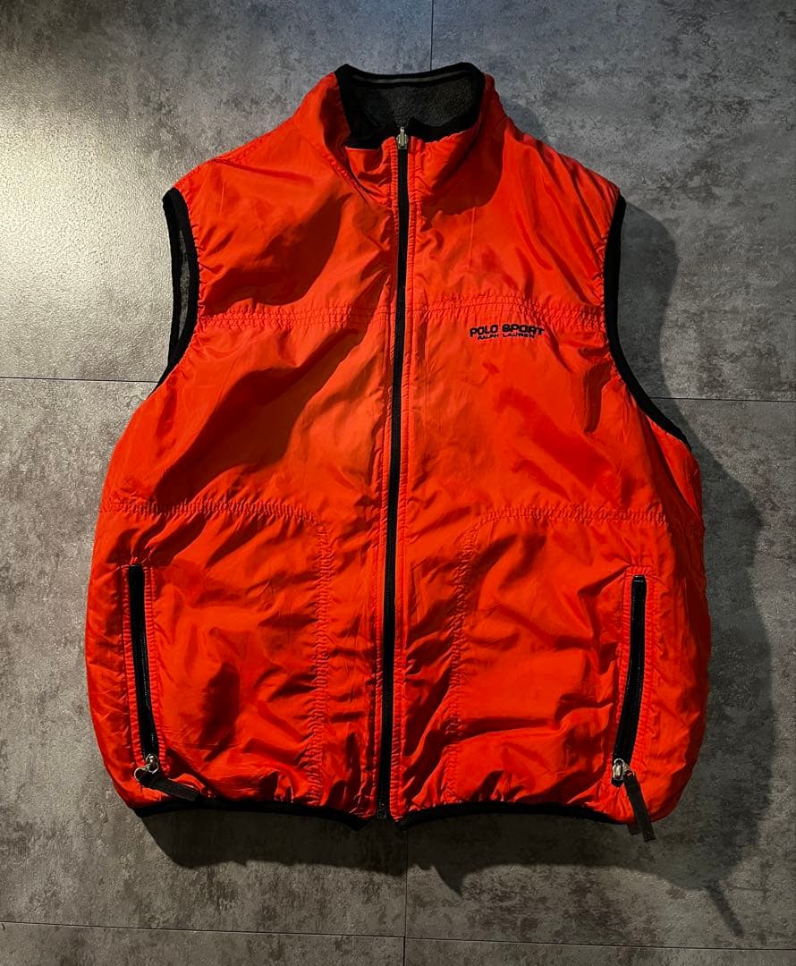 90s POLO SPORT フリースベスト リバーシブル usa