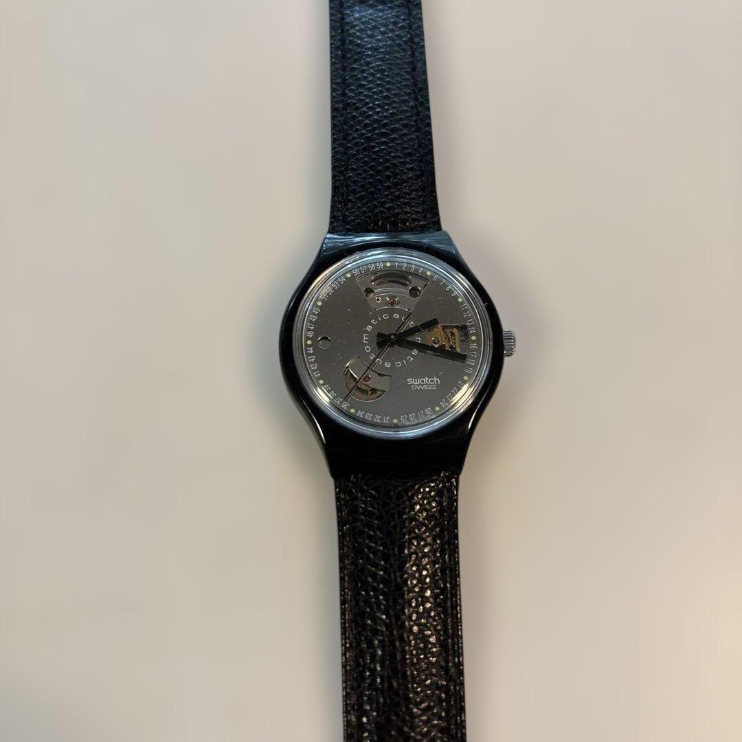 Swatch 自動巻き ブラック 時計 ほぼ未使用