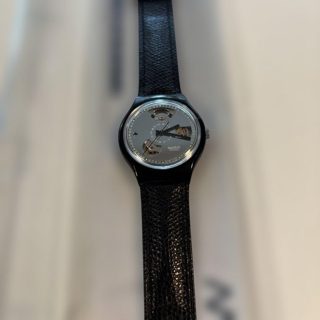 Swatch 自動巻き ブラック 時計 ほぼ未使用