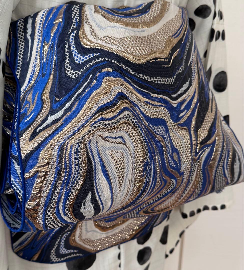 大人兵児帯【オーシャン】【スノーホワイトプラチナシルバー】セット