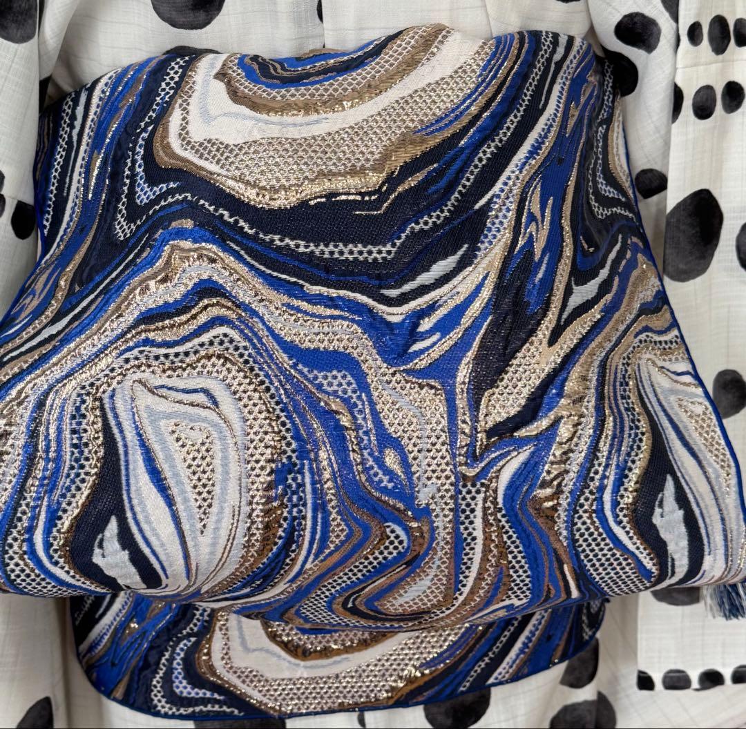 大人兵児帯【オーシャン】【スノーホワイトプラチナシルバー】セット