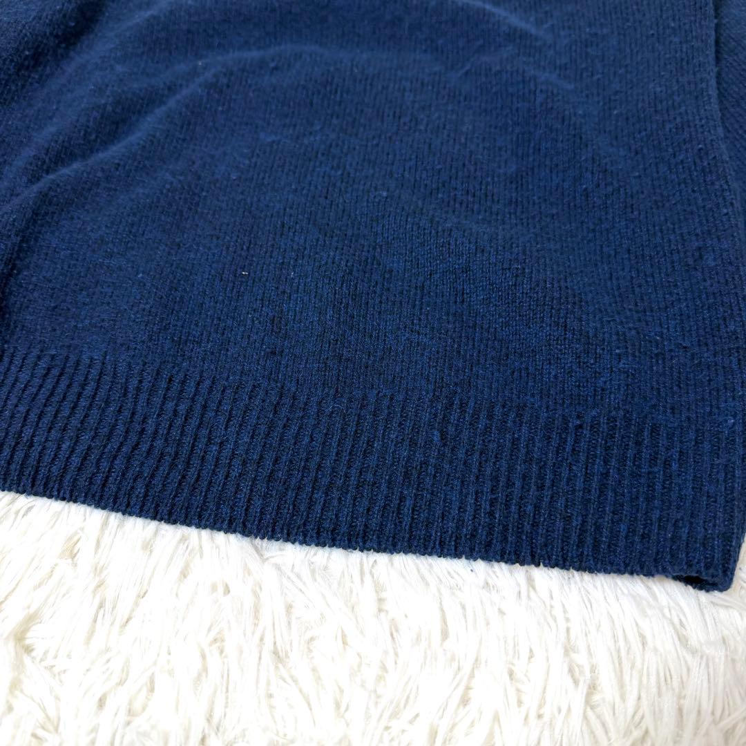 マーガレットハウエル カシミヤ クルーネック ニット ネイビー L