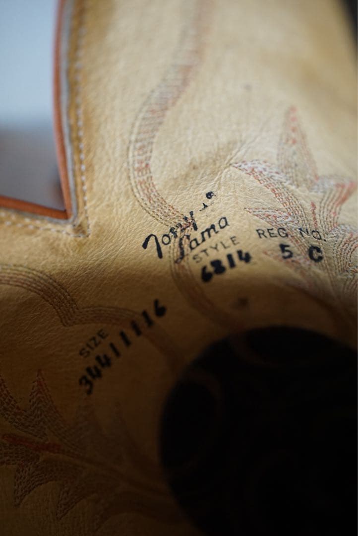 トニーラマ リザード ウエスタン ブーツ ブラック 22.5-23cm