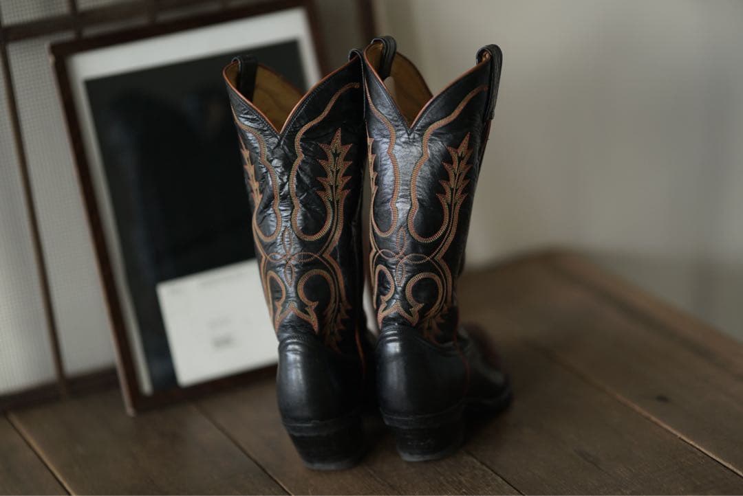 トニーラマ リザード ウエスタン ブーツ ブラック 22.5-23cm