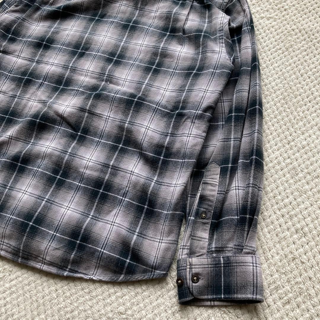 90s 白 黒 オンブレ ネルシャツ 50s 60s レーヨン ファイブブラザー