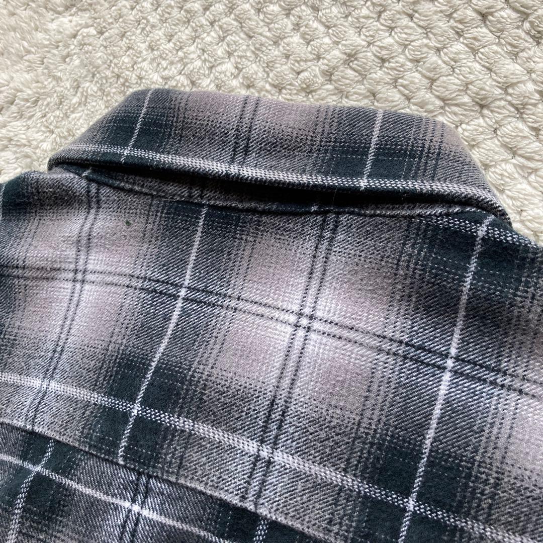 90s 白 黒 オンブレ ネルシャツ 50s 60s レーヨン ファイブブラザー