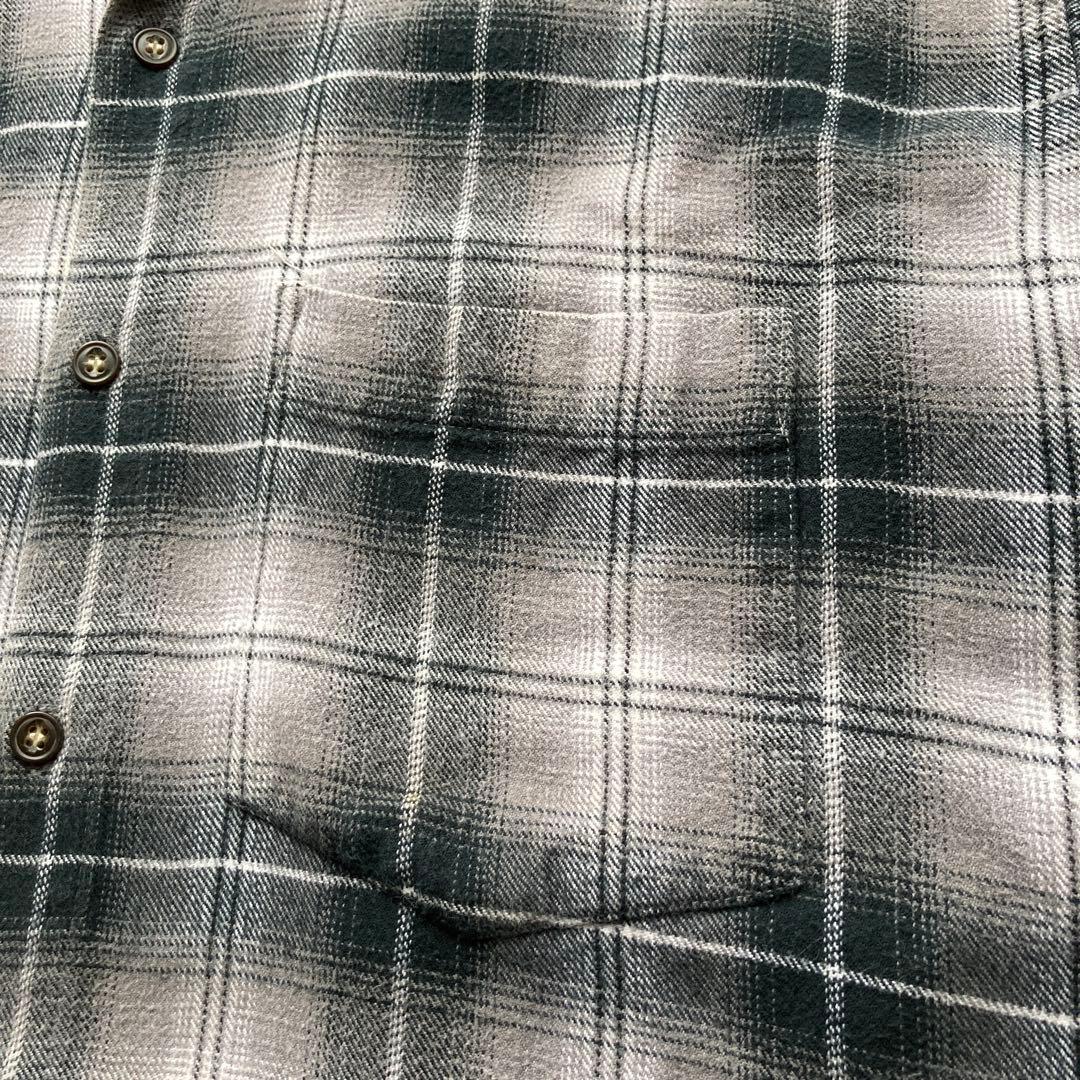 90s 白 黒 オンブレ ネルシャツ 50s 60s レーヨン ファイブブラザー