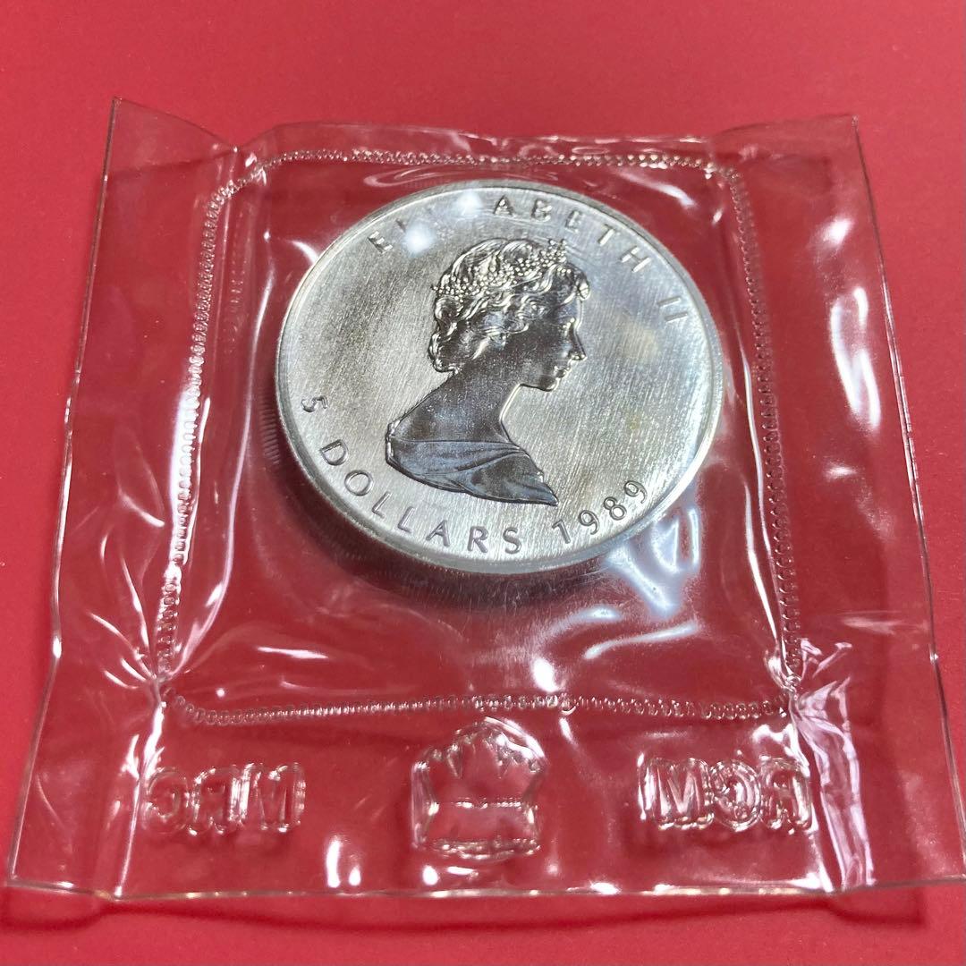 1989　メイプルリーフ銀貨　1オンス　31.1g　純銀　　カナダ　古銭