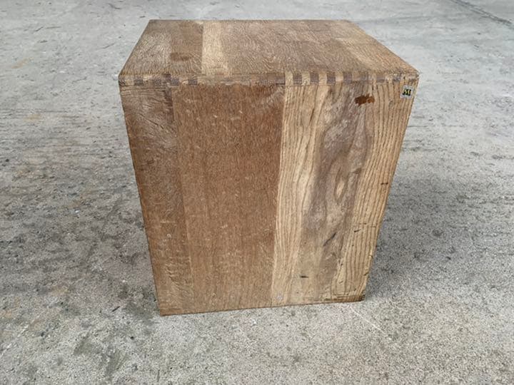 アンティーク 木製 モールガラス 5段小引出し 古道具