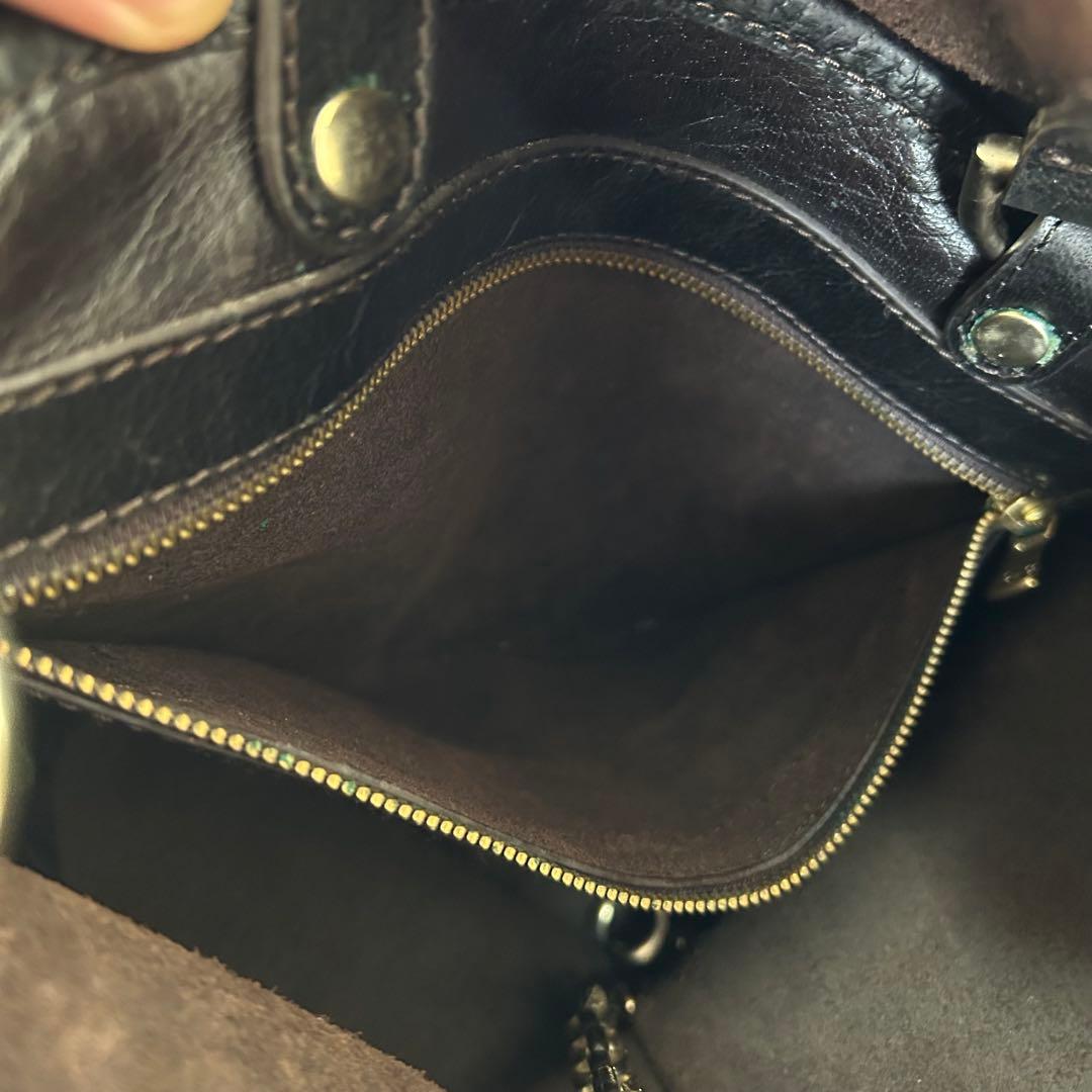 D&G オールレザー メンズ トートバッグ ショルダーバッグ ヴィンテージ 牛革