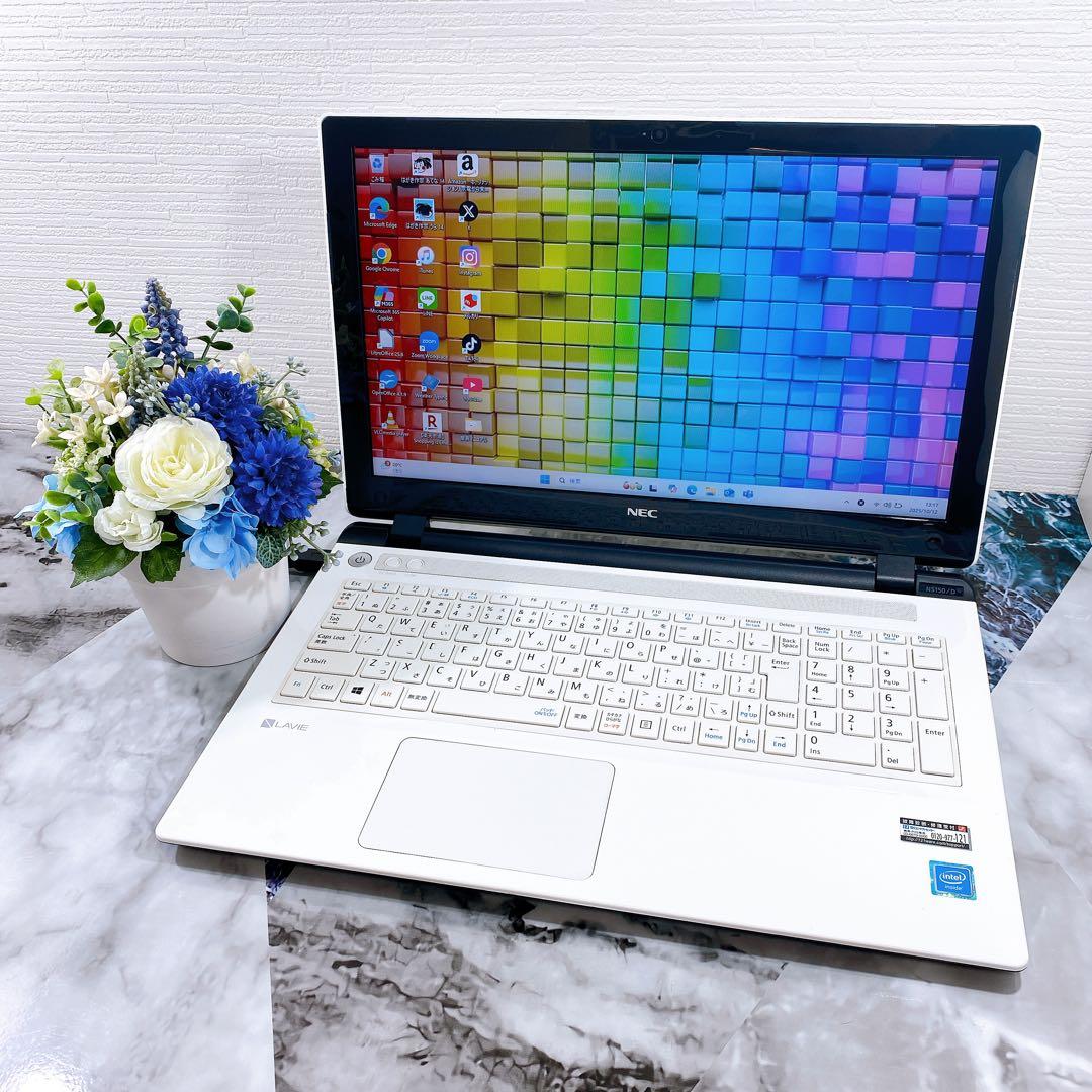 超大容量HDD1TB✨人気の薄型ノートパソコン✨カメラ付き✨オフィス✨win11