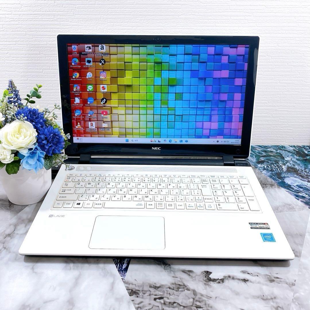 超大容量HDD1TB✨人気の薄型ノートパソコン✨カメラ付き✨オフィス✨win11