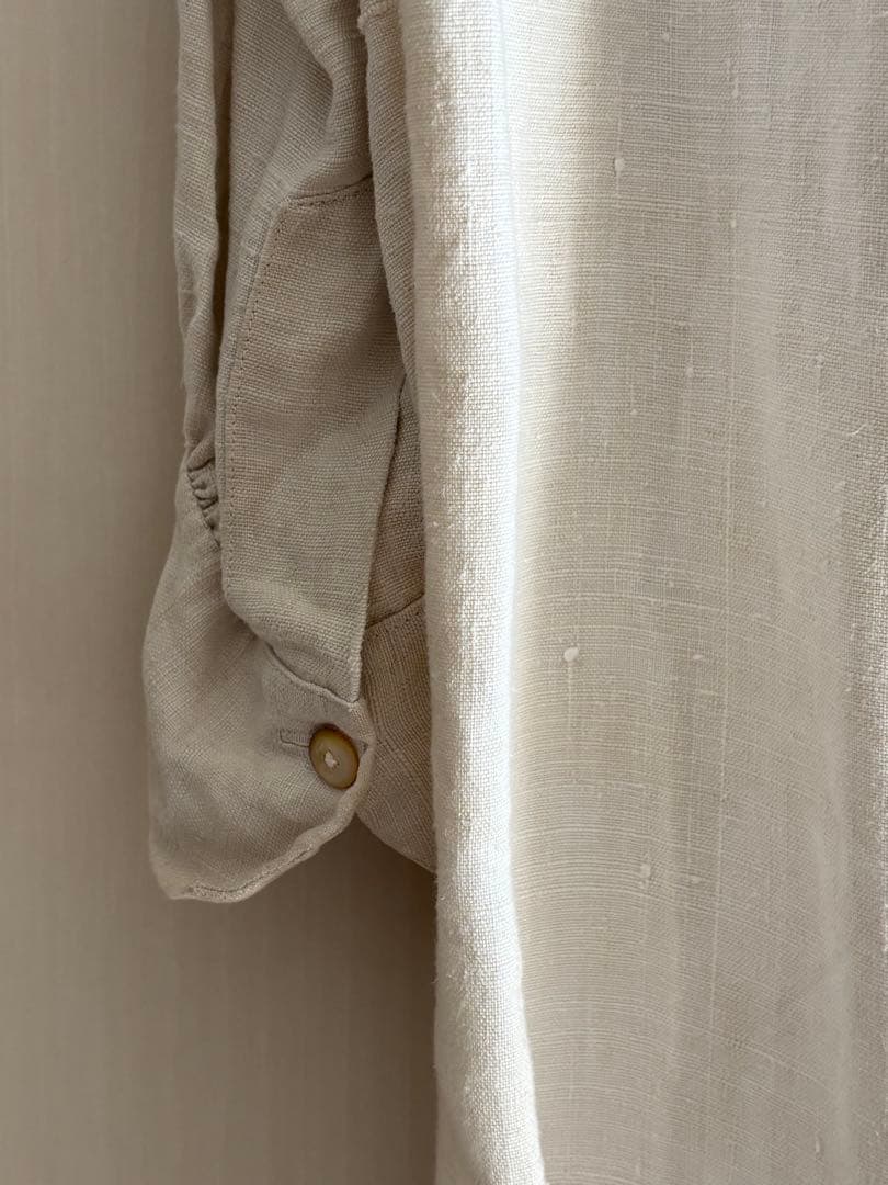 フランスアンティーク ワークシャツ シャツワンピ リネン 羊飼い ロングシャツ