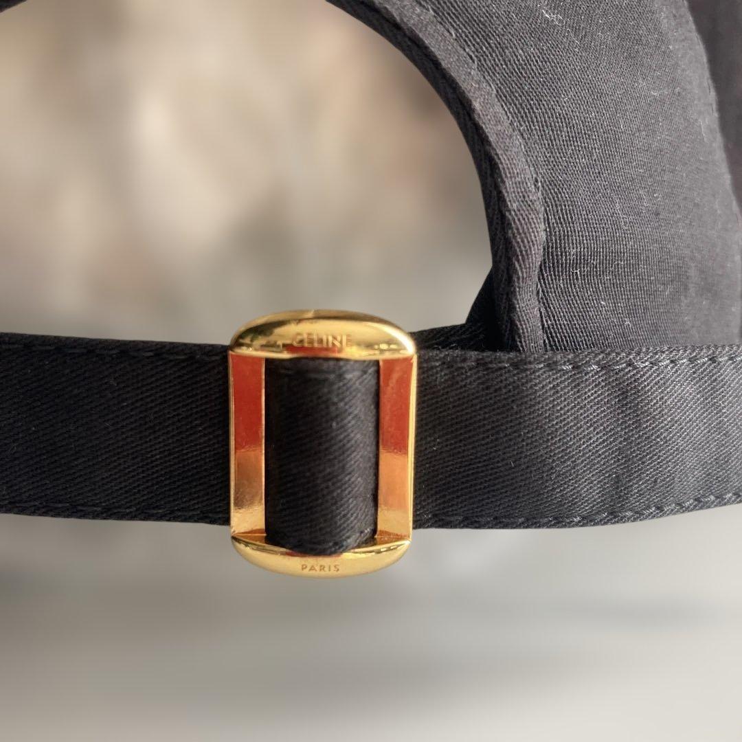 CELINE セリーヌ　ベースボールキャップ　ドリルコットン　M セリーヌロゴ