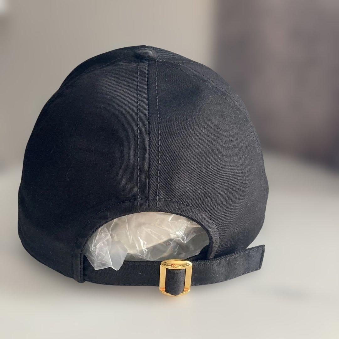 CELINE セリーヌ　ベースボールキャップ　ドリルコットン　M セリーヌロゴ