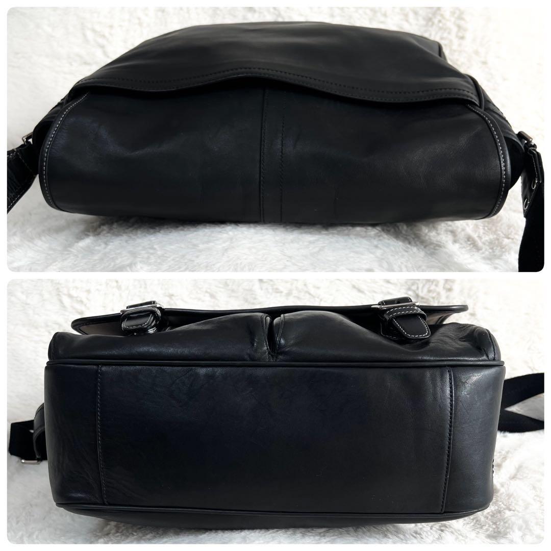 【TON】コーチ✨️美品　フラップ　メッセンジャーバッグ　Ａ４収納可　レザー