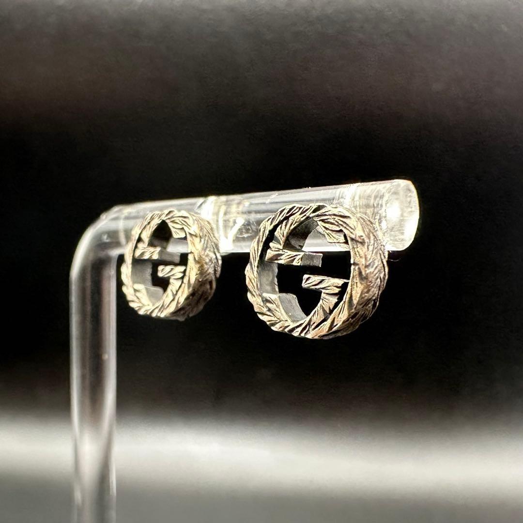 極美品✨　GUCCI　ピアス　アラベスク　インターロッキング　刻印　663