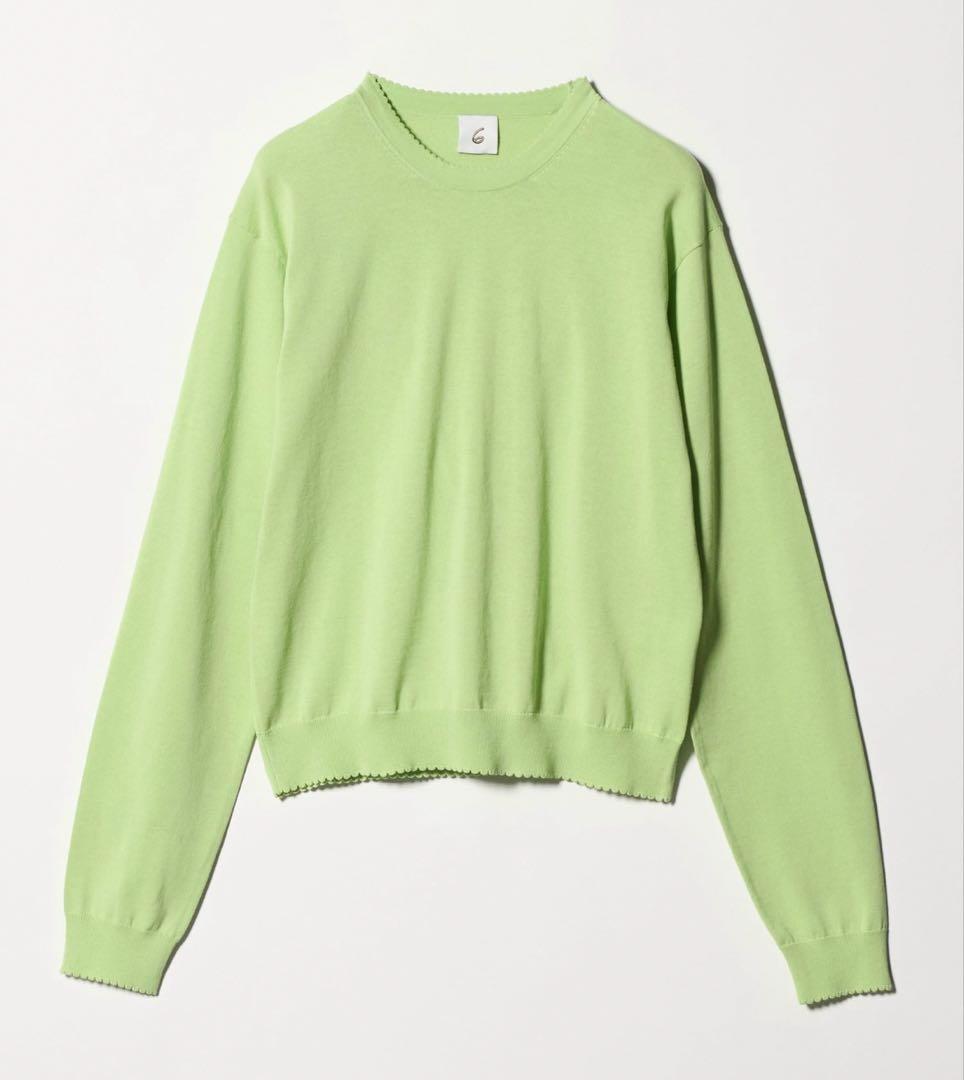 今期2026年春夏＜6(ROKU)＞ コットン ピコット クルーネック ニット