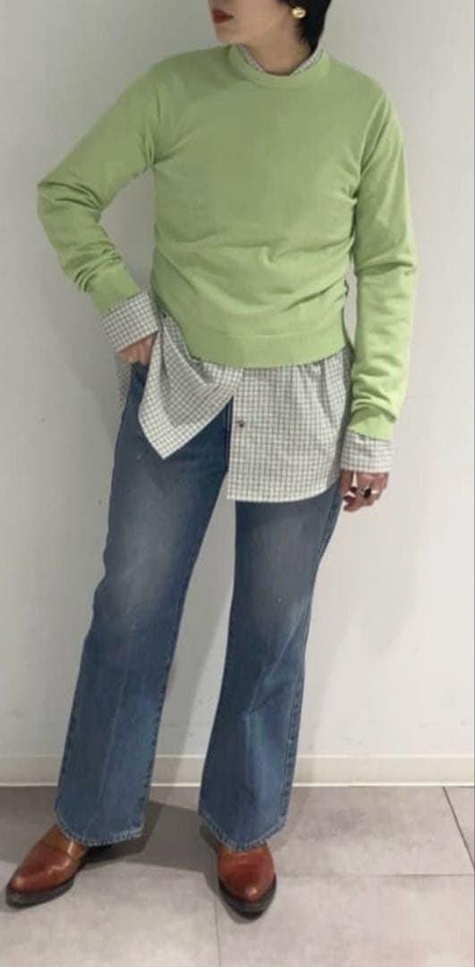 今期2026年春夏＜6(ROKU)＞ コットン ピコット クルーネック ニット