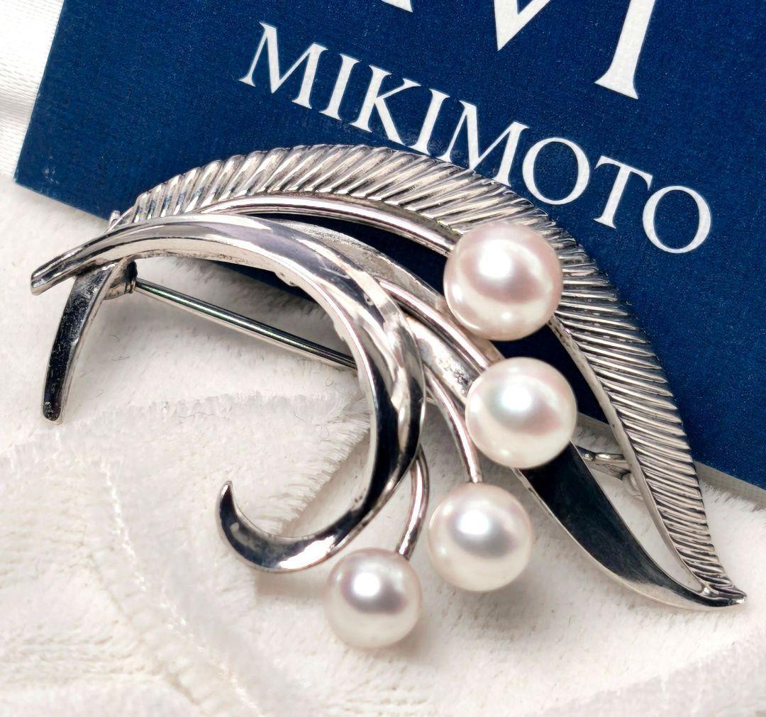 【極美品 最高級!!】ミキモト ブローチ パール フォーマル 4珠 皇室御用達