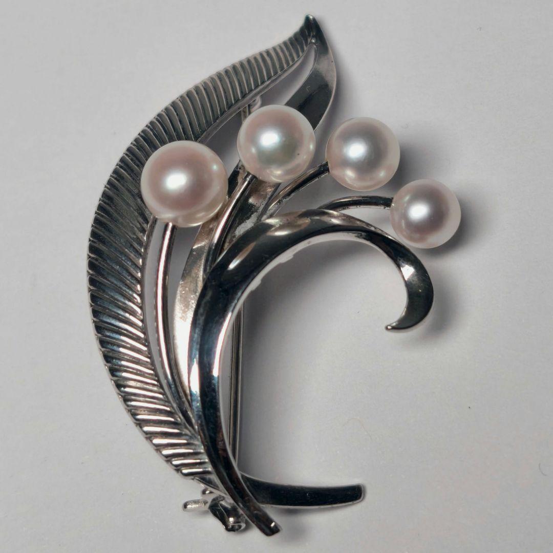 【極美品 最高級!!】ミキモト ブローチ パール フォーマル 4珠 皇室御用達