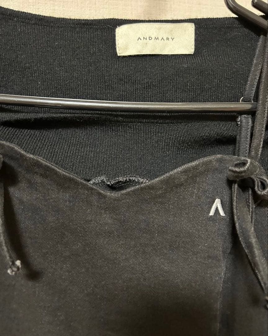 ANDMARY ブラック ミニワンピース 長袖