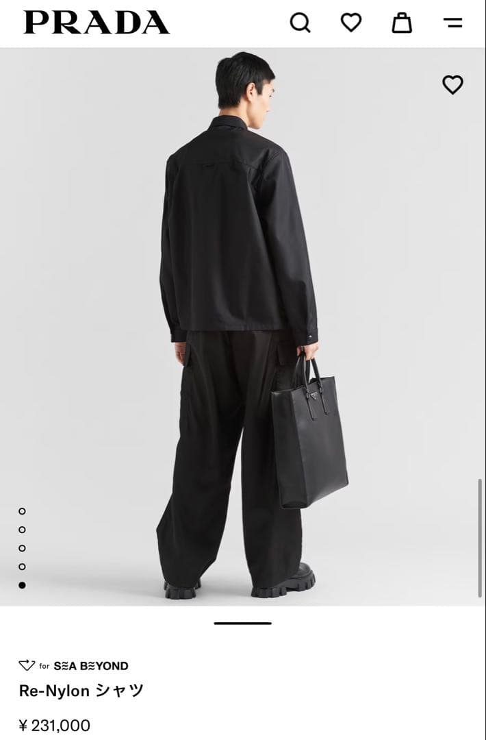 2025年日本正規未使用品　プラダ　Re-Nylon シャツ　XS NFCタグ