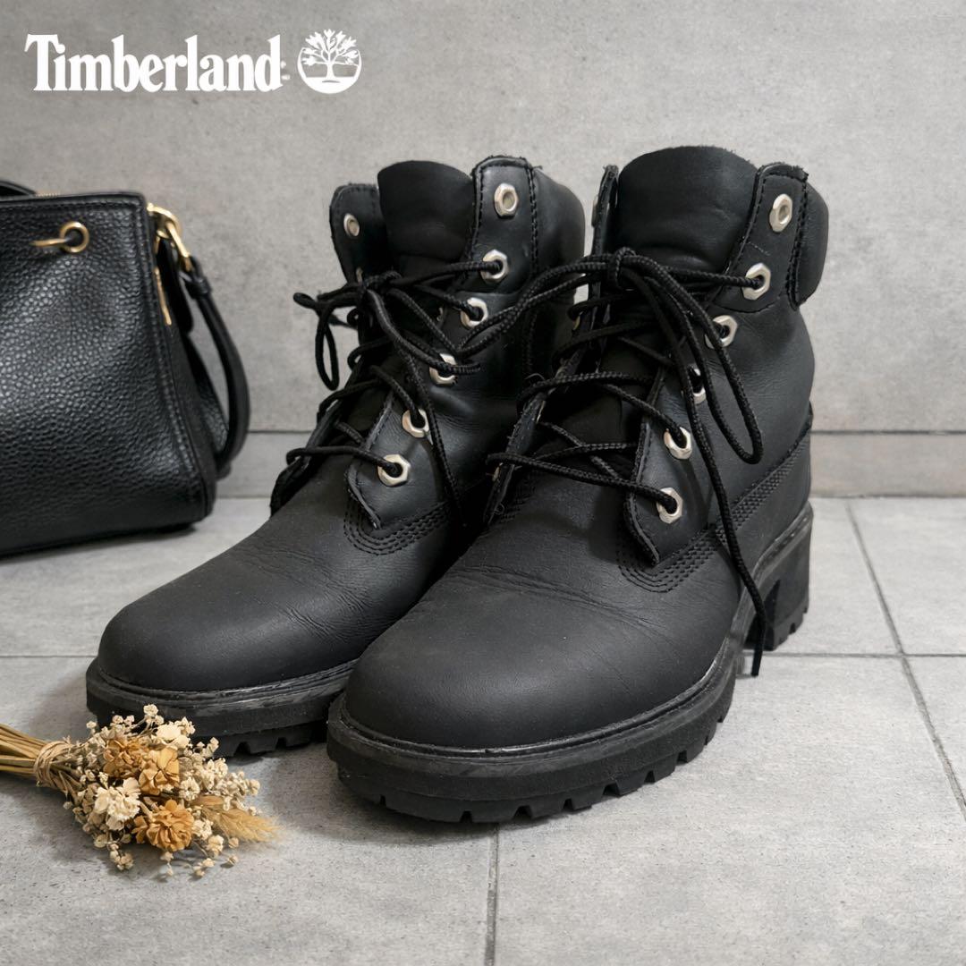 【美品】Timberland ブラック ハイカットブーツ レースアップ 23.5