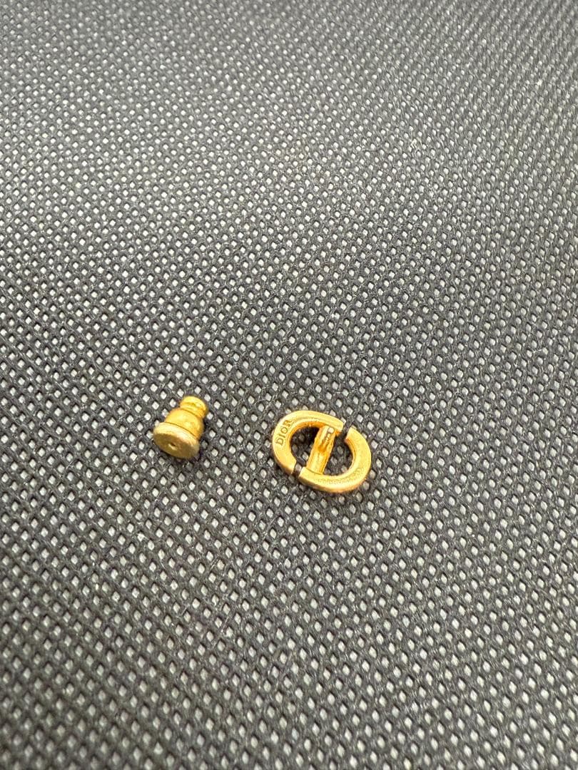 レシート有 超美品 DIOR CDシグネチャーNAVY スタッドピアス