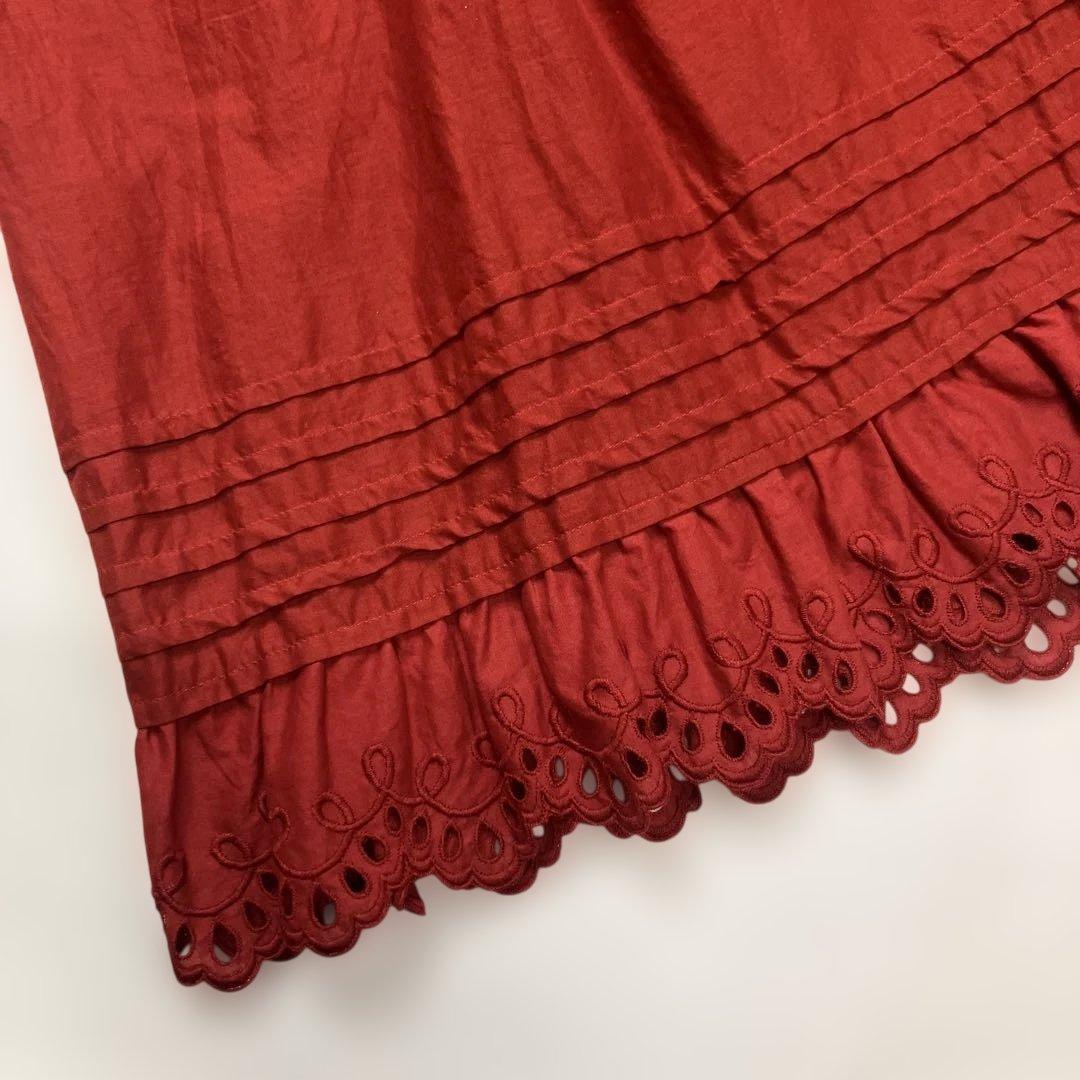 【美品】ピンクハウス 赤 豪華綿ローンタブリエ/2024年 春