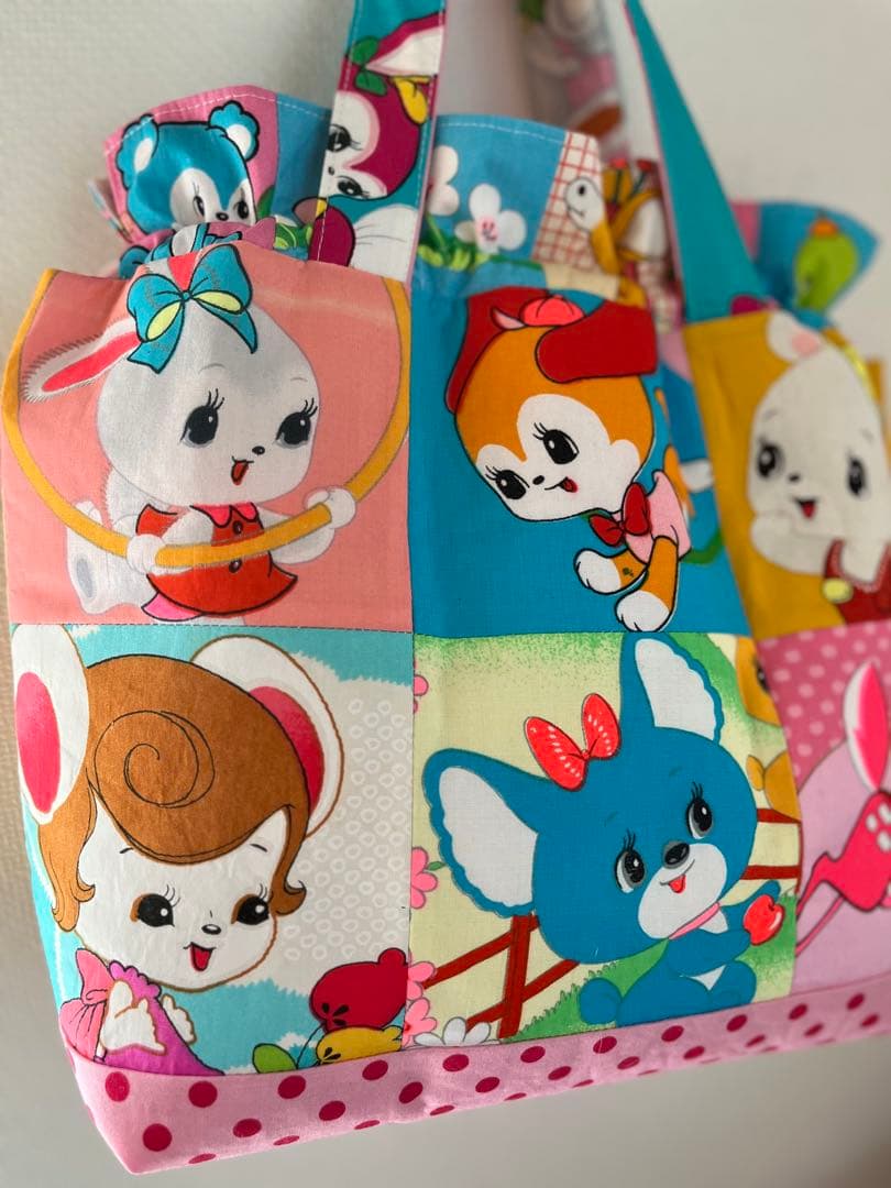 ☆*☆様 昭和 レトロ 生地 使用 巾着バッグ