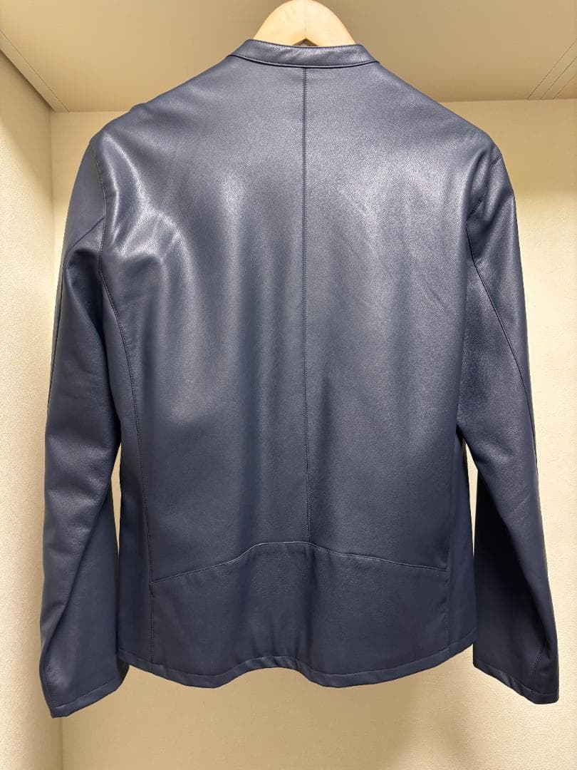 新品未使用　サイズXL　ABAHOUSE 　フェイクレザーシングルライダース　青