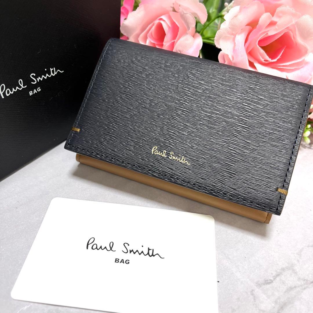 【未使用品】ポールスミス 名刺入れ カードケース レザー ネイビー