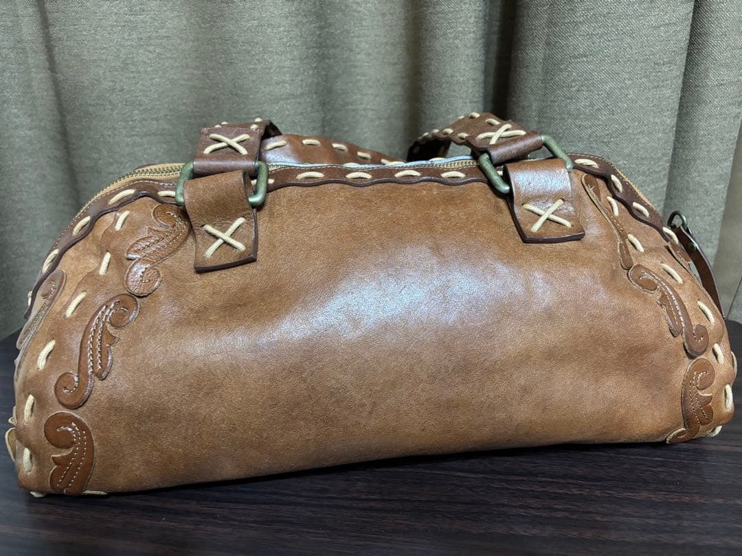 年末年始セールAnna Sui アナスイブラウンレザー ボストンバッグ