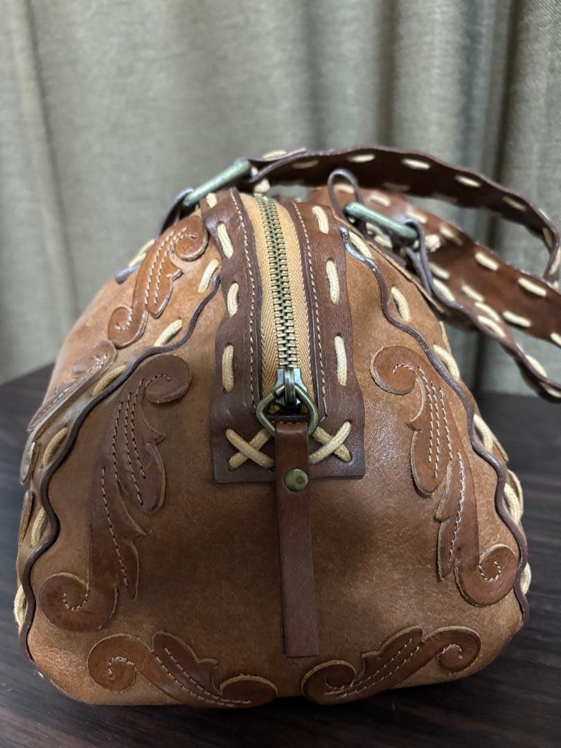 年末年始セールAnna Sui アナスイブラウンレザー ボストンバッグ