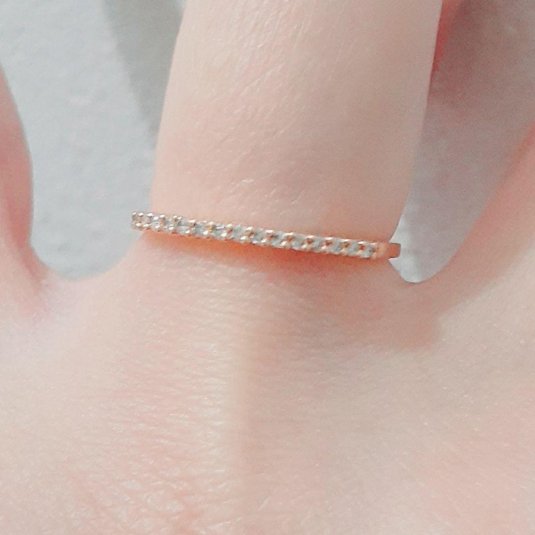 4℃(ヨンドシー) K18PG ハーフエタニティ リング