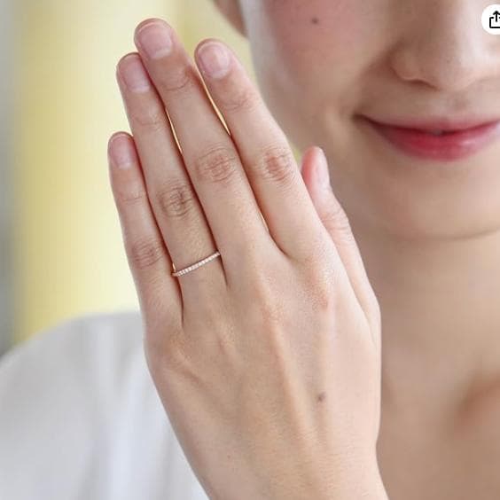 4℃(ヨンドシー) K18PG ハーフエタニティ リング