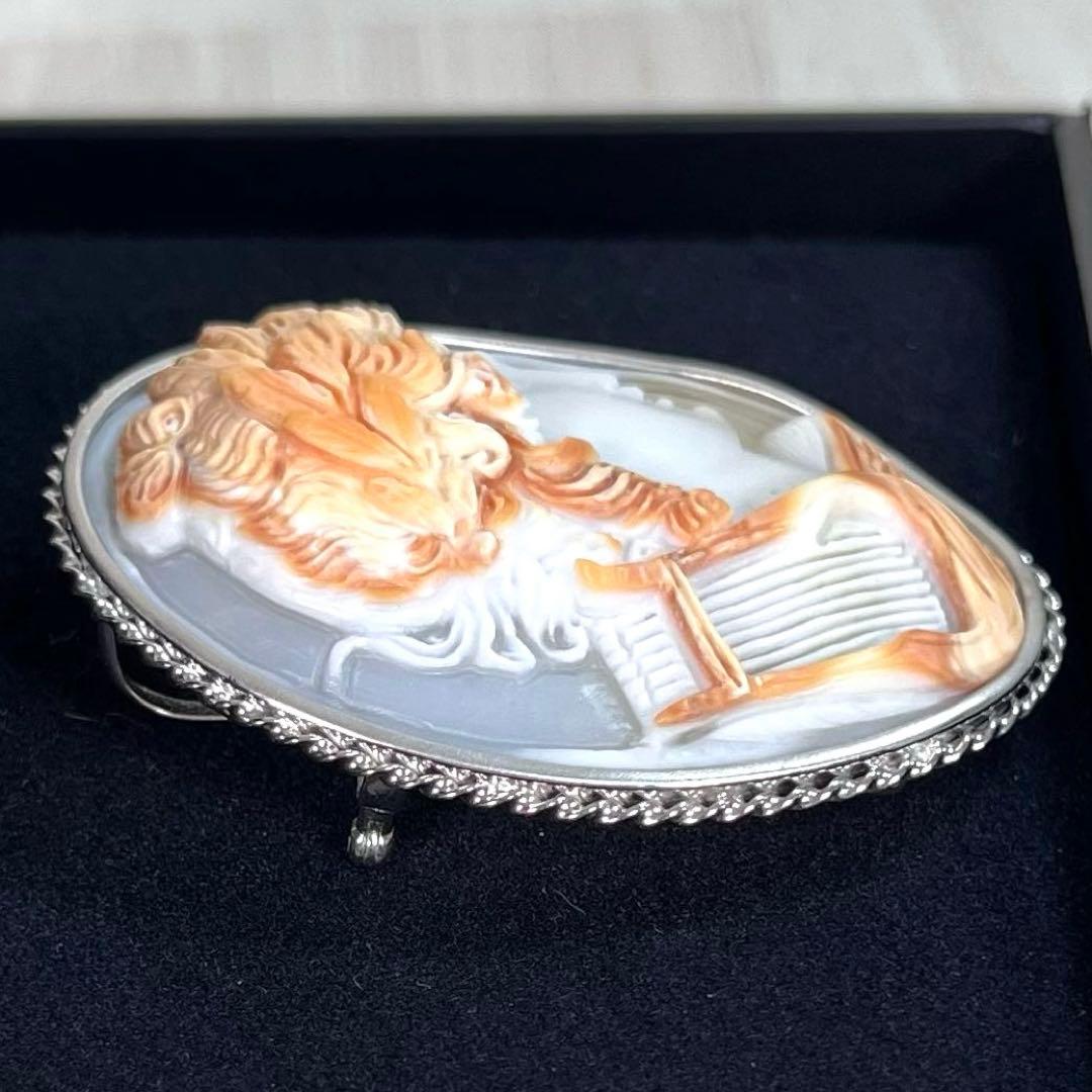 【未使用級】Giuseppe Tesoriere作　カメオ ブローチ　証明書付き