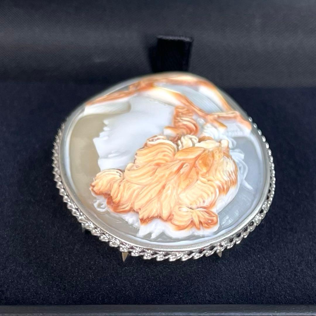 【未使用級】Giuseppe Tesoriere作　カメオ ブローチ　証明書付き