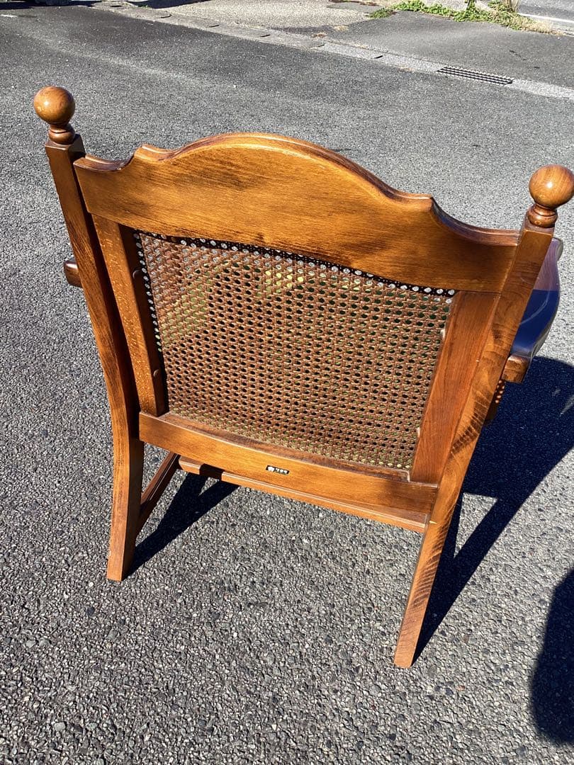 千葉県鴨川発　②オールドカリモク　Karimoku　チェア　肘掛け付き