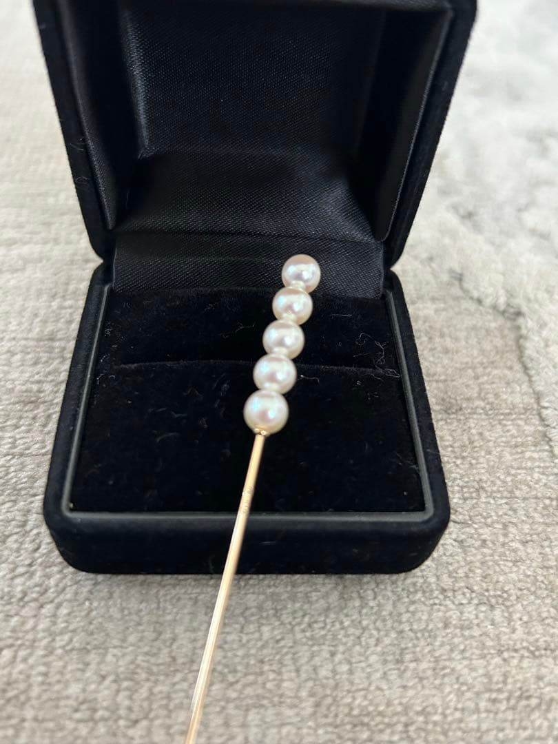 ミキモト　天然ベビーパールピンブローチ　K14 ゴールド