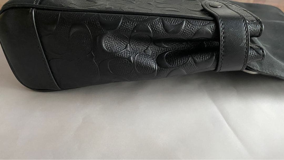 ✅コーチ シグネチャー レザー フラップバッグ ブラック