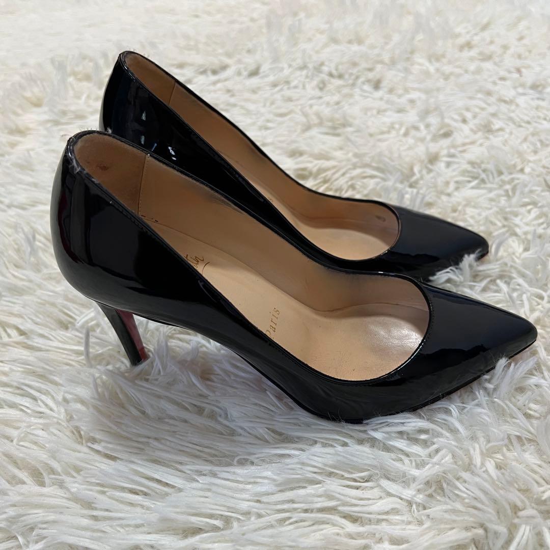 【極美品】クリスチャンルブタン パンプス エナメル 黒 ブラック ヒール